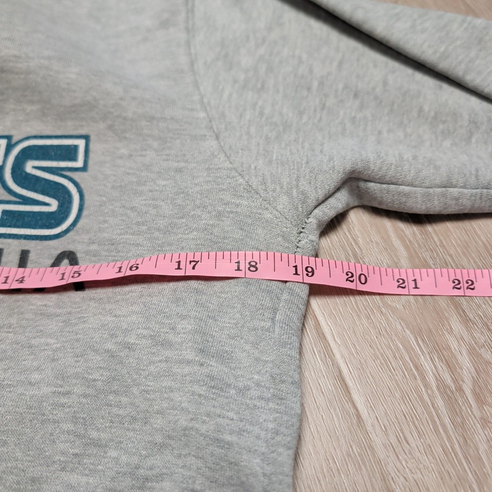 NFL Team Apparel Philadelphia Eagles Hoodie Kids L 14/16 Gray Distressed Soft - Picture 8 of 9